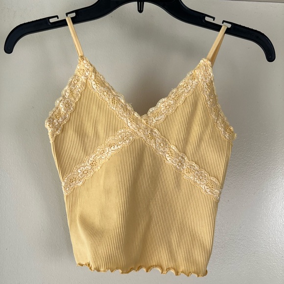 Yellow lace tami top, size M/L - Picture 1 of 8